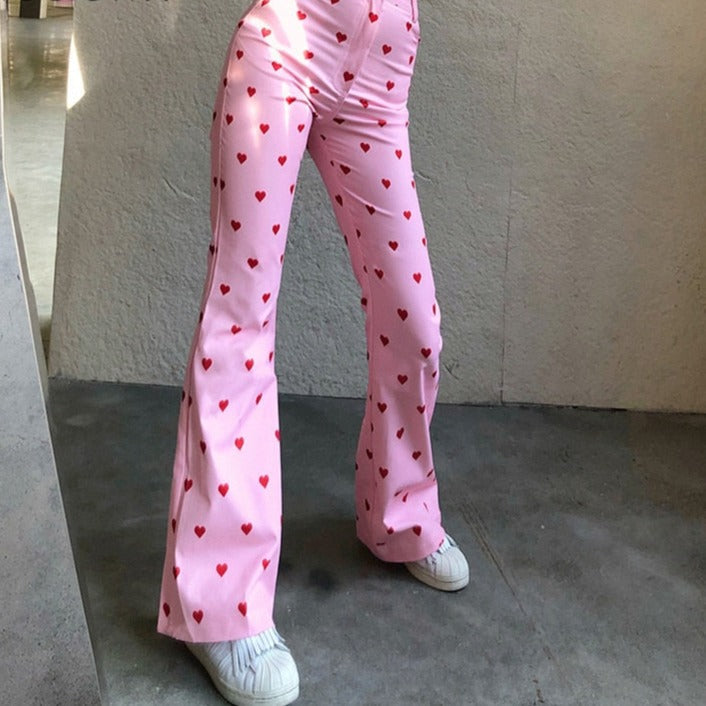 NeeltjesPants | Heart Print Trousers for Women-S-State of Style