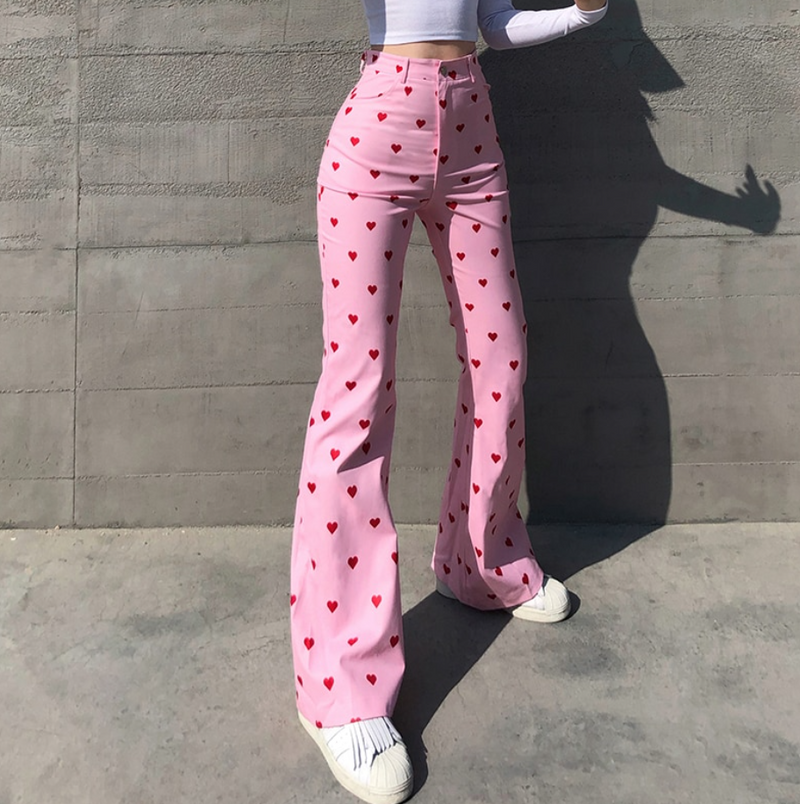 NeeltjesPants | Heart Print Trousers for Women-S-State of Style