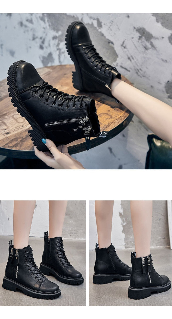 NelkeBoots – Stylish Zipped Boots for Women-Black-4.5-State of Style