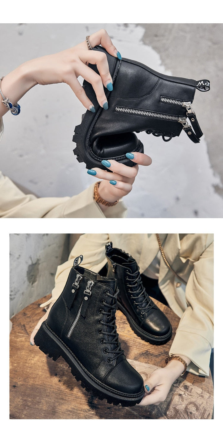 NelkeBoots – Stylish Zipped Boots for Women-Black-4.5-State of Style