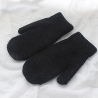 Nessa Plush Mittens | Warm & Stylish for Cold Winter Days-Black-State of Style