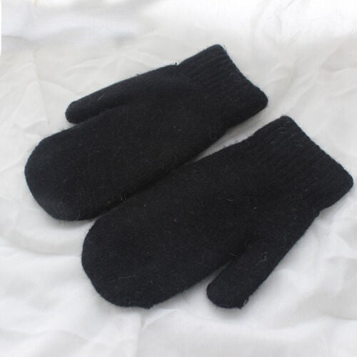 Nessa Plush Mittens | Warm & Stylish for Cold Winter Days-Black-State of Style