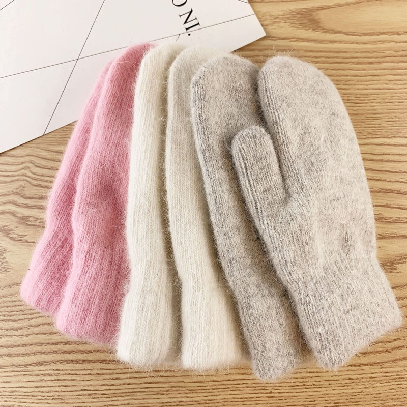 Nessa Plush Mittens | Warm & Stylish for Cold Winter Days-Blue-State of Style