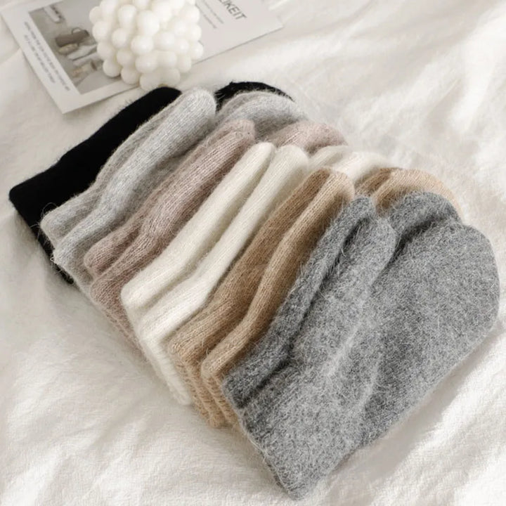 Nessa Plush Mittens | Warm & Stylish for Cold Winter Days-Blue-State of Style