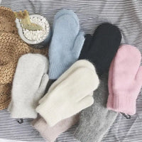 Nessa Plush Mittens | Warm & Stylish for Cold Winter Days-Blue-State of Style