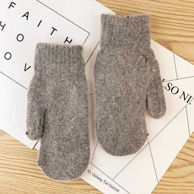 Nessa Plush Mittens | Warm & Stylish for Cold Winter Days-Dark Grey-State of Style