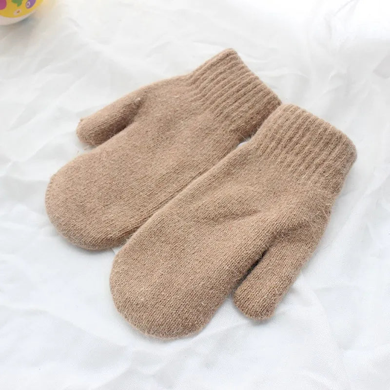 Nessa Plush Mittens | Warm & Stylish for Cold Winter Days-Khaki-State of Style