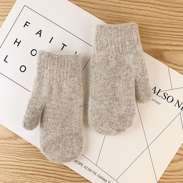 Nessa Plush Mittens | Warm & Stylish for Cold Winter Days-Light Grey-State of Style