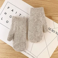 Nessa Plush Mittens | Warm & Stylish for Cold Winter Days-Light Grey-State of Style