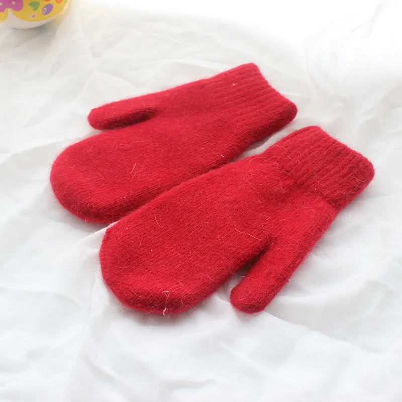Nessa Plush Mittens | Warm & Stylish for Cold Winter Days-Red-State of Style