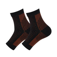 Neuropathy Relief Ankle Socks | Neuropathy Compression Design-Black Orange-M-State of Style