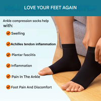 Neuropathy Relief Ankle Socks | Neuropathy Compression Design-Black Orange-M-State of Style