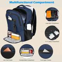 Waterproof Laptop & Lunch Backpack with USB Port – Multi-Compartment Travel Bag