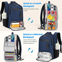 Waterproof Laptop & Lunch Backpack with USB Port – Multi-Compartment Travel Bag