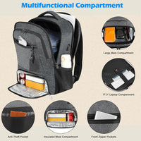 Waterproof Laptop & Lunch Backpack with USB Port – Multi-Compartment Travel Bag