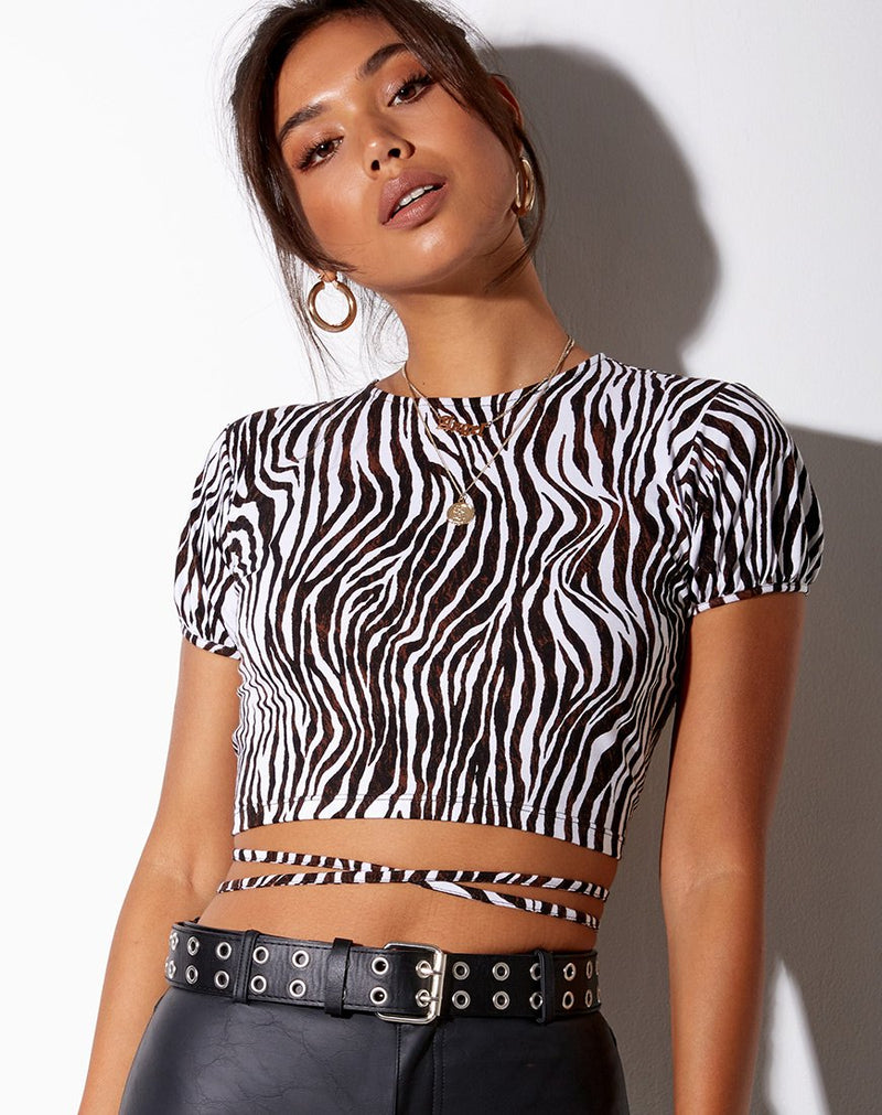 NiamhTop – Trendy Animal Print Crop Top for Women-Zebra-S-State of Style