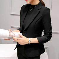 Nice Slim Ladies Blazer with Pockets - Sophia-Black-S-State of Style