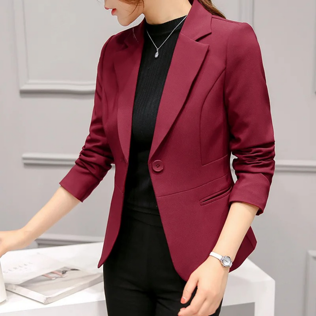 Nice Slim Ladies Blazer with Pockets - Sophia-Bordeaux Red-S-State of Style