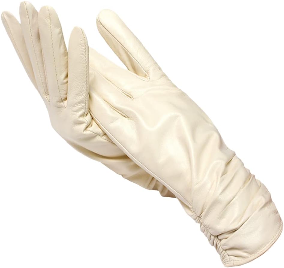 Nicole Leather Gloves | Classic & Stylish-Beige-S-State of Style