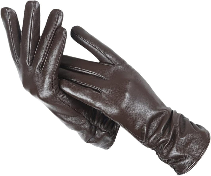 Nicole Leather Gloves | Classic & Stylish-Dark Brown-S-State of Style