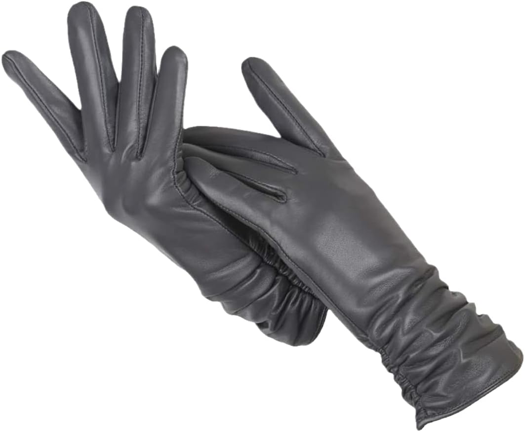 Nicole Leather Gloves | Classic & Stylish-Dark Grey-S-State of Style