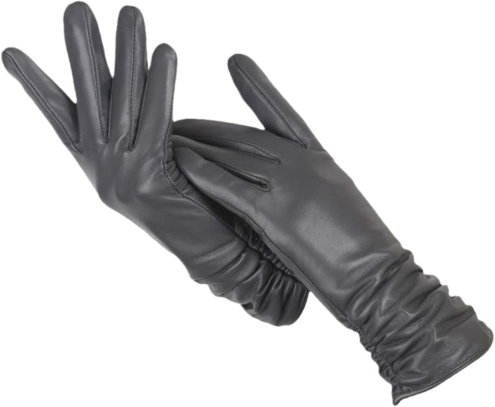 Nicole Leather Gloves | Classic & Stylish-Dark Grey-S-State of Style