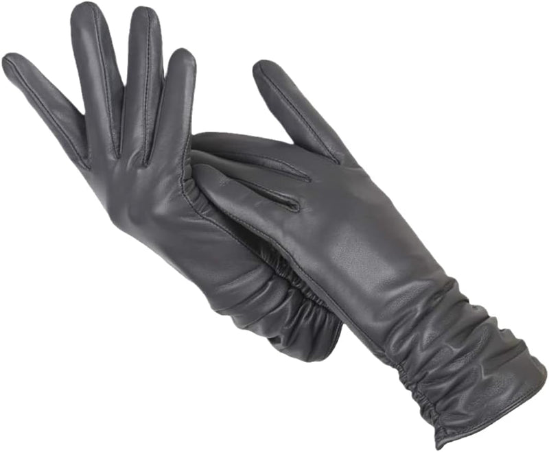 Nicole Leather Gloves | Classic & Stylish-Dark Grey-S-State of Style