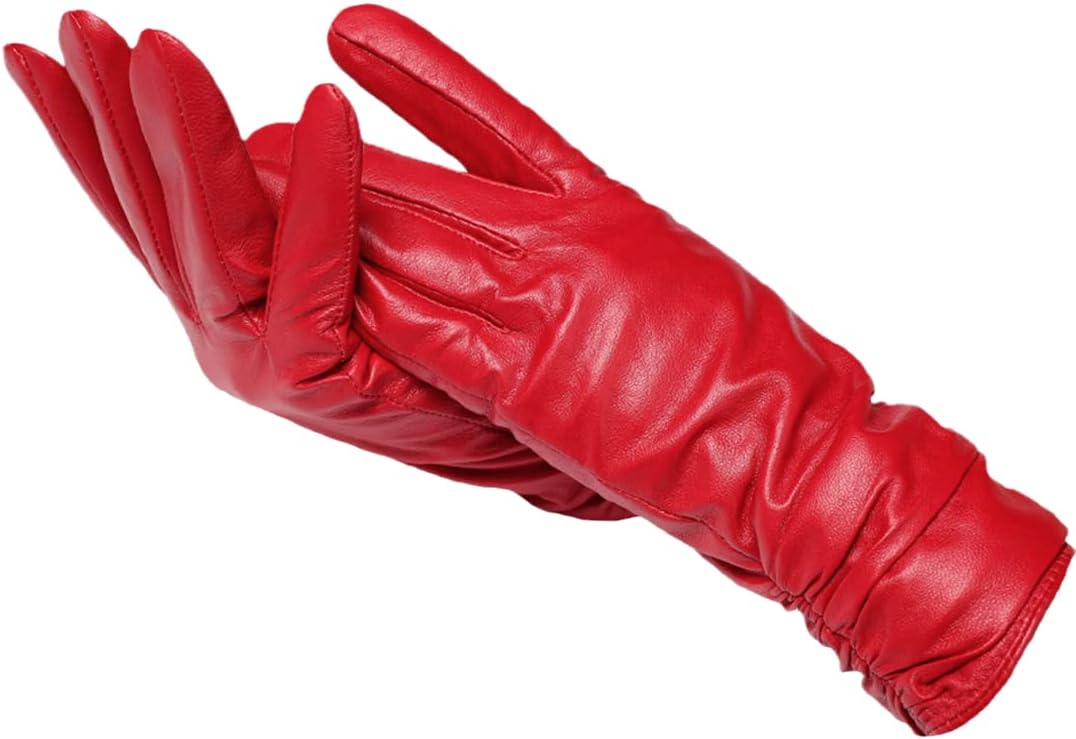 Nicole Leather Gloves | Classic & Stylish-Red-S-State of Style