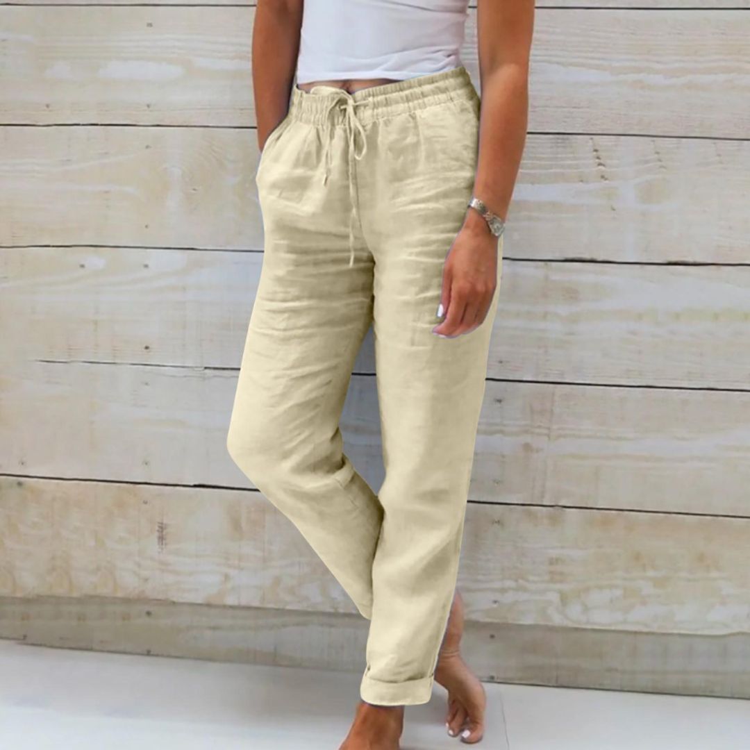 Nina Linen Pants | Stylish & Breathable-Khaki-S-State of Style