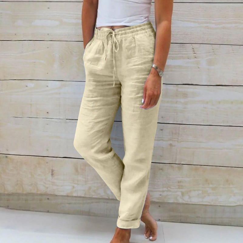 Nina Linen Pants | Stylish & Breathable-Khaki-S-State of Style