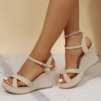 Nina - Orthopedische Beige Sleehak Sandalen-Beige-35-State of Style