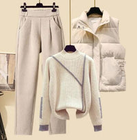 3-Piece Women's Autumn Set Trousers, Waistcoat and Sweater – Amira Autumn Magic Edition