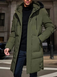 Noah | Long Puffer Coat with Extra Padding-Army Green-XS-State of Style