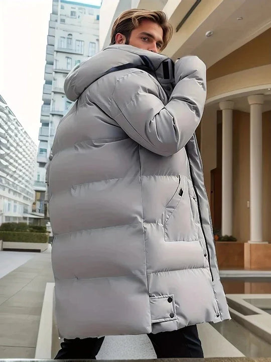 Noah | Long Puffer Coat with Extra Padding-Black-XS-State of Style