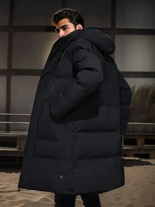 Noah | Long Puffer Coat with Extra Padding-Black-XS-State of Style