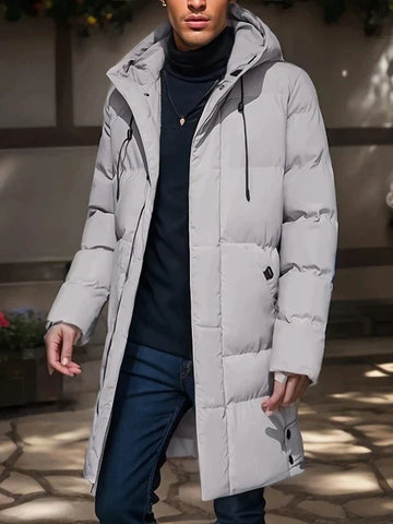 Noah | Long Puffer Coat with Extra Padding-Grey-XS-State of Style