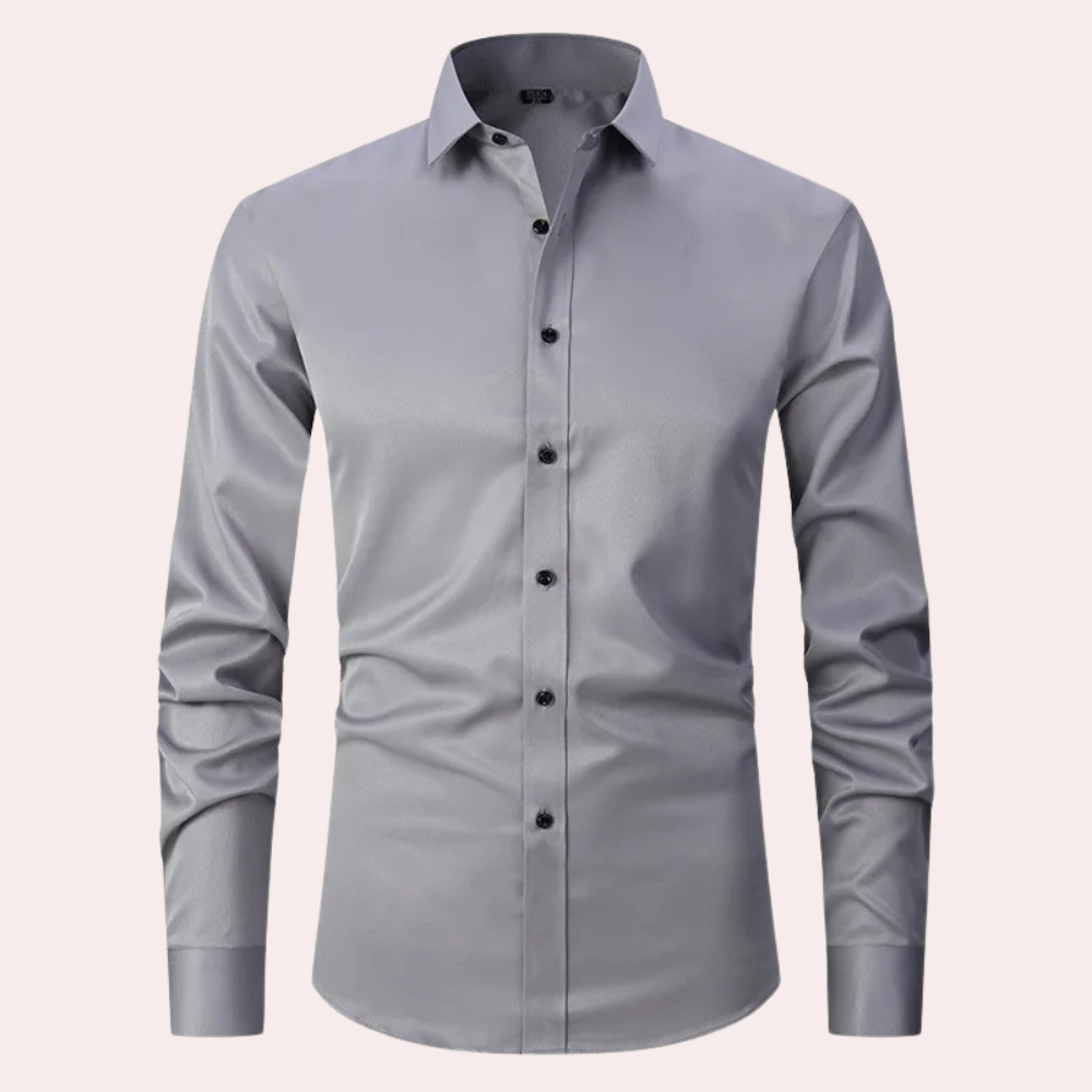 Non-iron Stretch Shirt - Milan-Grey-S-State of Style