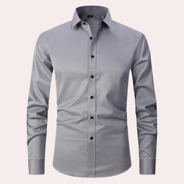 Non-iron Stretch Shirt - Milan-Grey-S-State of Style