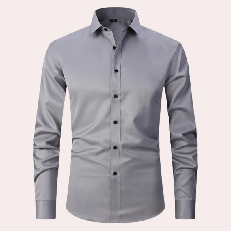 Non-iron Stretch Shirt - Milan-Grey-S-State of Style