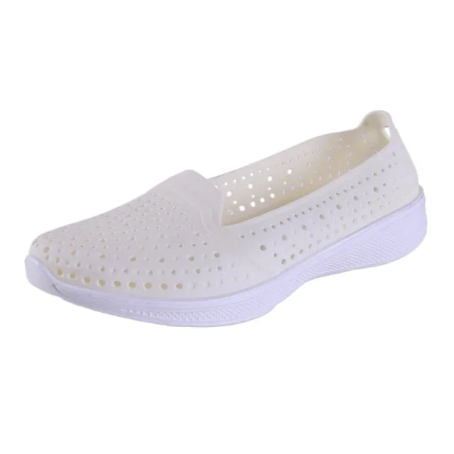 Nora - Orthopedische Zwarte Ademende Instappers-Wit-36-State of Style