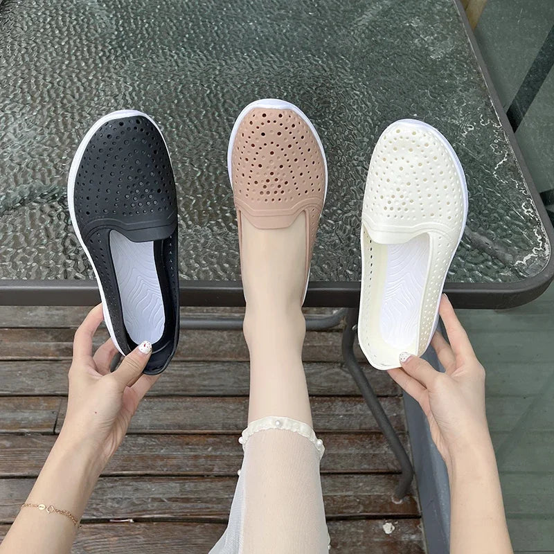 Nora - Orthopedische Zwarte Ademende Instappers-Zwart-36-State of Style