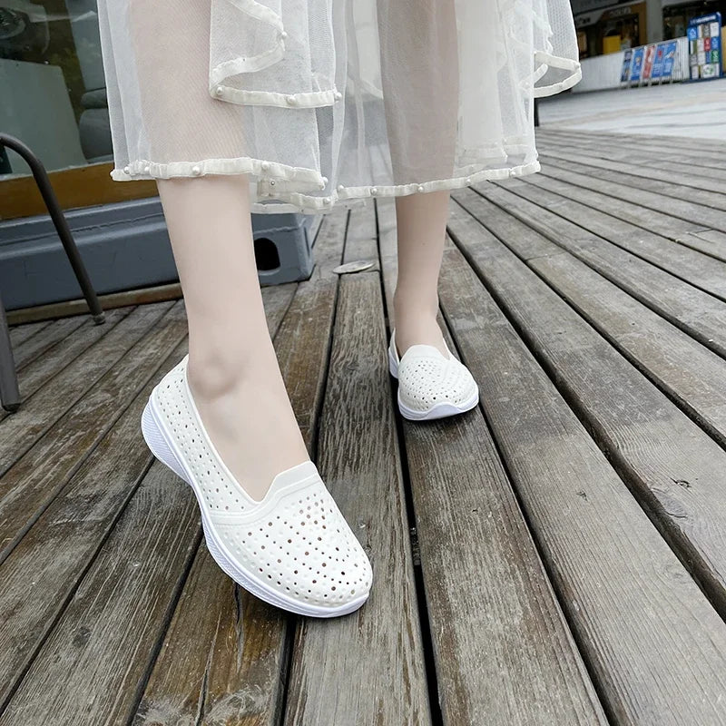 Nora - Orthopedische Zwarte Ademende Instappers-Zwart-36-State of Style