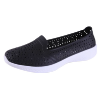 Nora - Orthopedische Zwarte Ademende Instappers-Zwart-36-State of Style