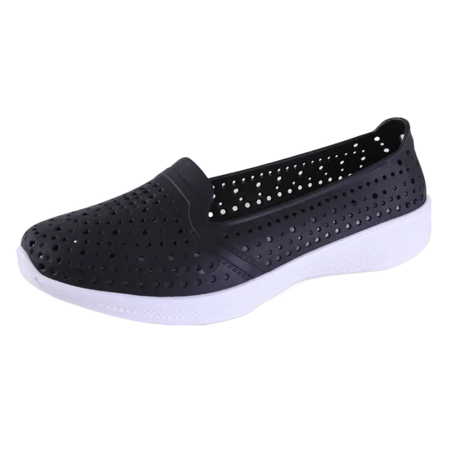 Nora - Orthopedische Zwarte Ademende Instappers-Zwart-36-State of Style