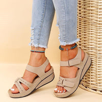 Nora - Orthopedische Zwarte Verstelbare Sandalen-Beige-35-State of Style