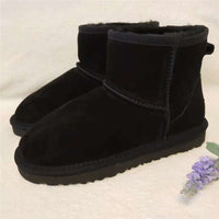Nora Women's Leather Ankle Snow Boots-Black-5.0-State of Style