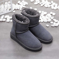 Nora Women's Leather Ankle Snow Boots-Grey-5.0-State of Style