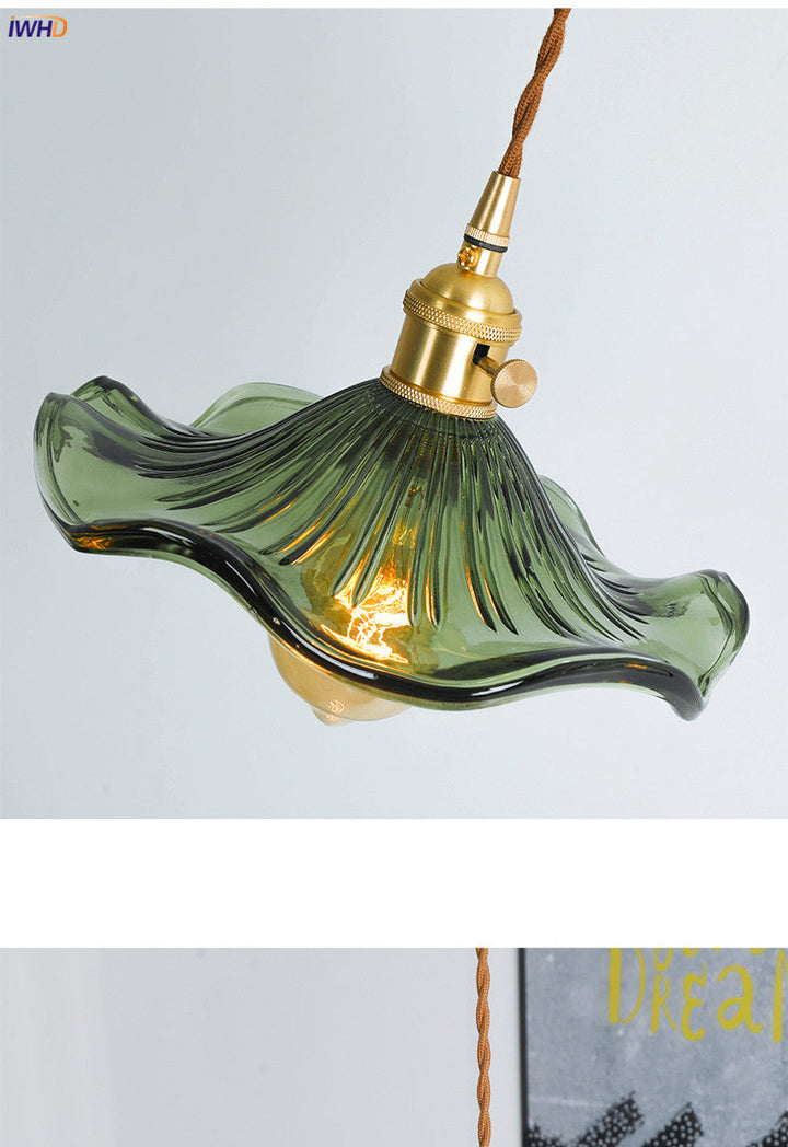 NORDIC DESIGN LED HANGING LAMP | COLOURED GLASS & COPPER LIGHTING FOR BEDROOM, LIVING ROOM & BAR-Glass A-State of Style