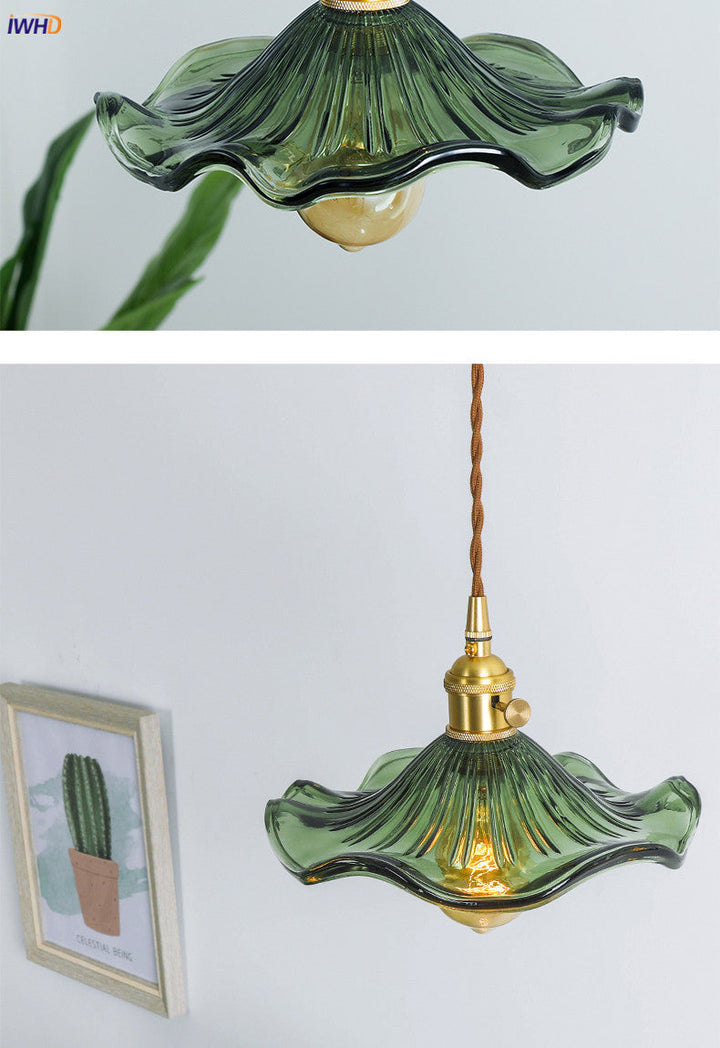 NORDIC DESIGN LED HANGING LAMP | COLOURED GLASS & COPPER LIGHTING FOR BEDROOM, LIVING ROOM & BAR-Glass A-State of Style