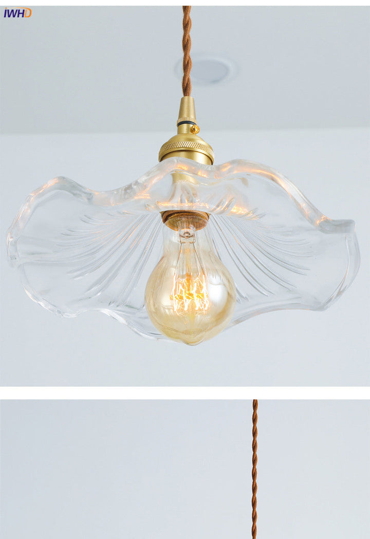 NORDIC DESIGN LED HANGING LAMP | COLOURED GLASS & COPPER LIGHTING FOR BEDROOM, LIVING ROOM & BAR-Glass A-State of Style